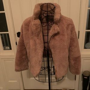 Beautiful plush soft pink coat.